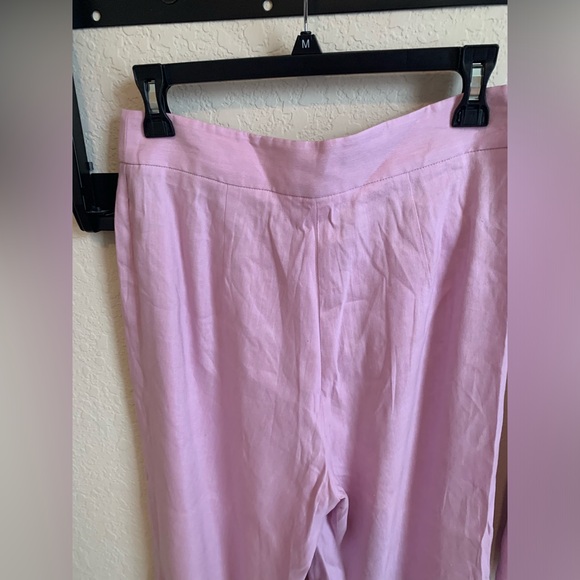 ANTONIO MELANI Light Pink Linen-Blend Wide-Leg Pants & Sleeveless Crop Tank Set - Picture 10 of 13